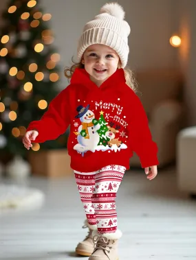Good girl in me hoodie |SHEIN Baby Girl Christma Drop Shoulder Hoodie And Slim Fitted Pants 2-Piece Set, Clothes Suitable For Autumn/Winter