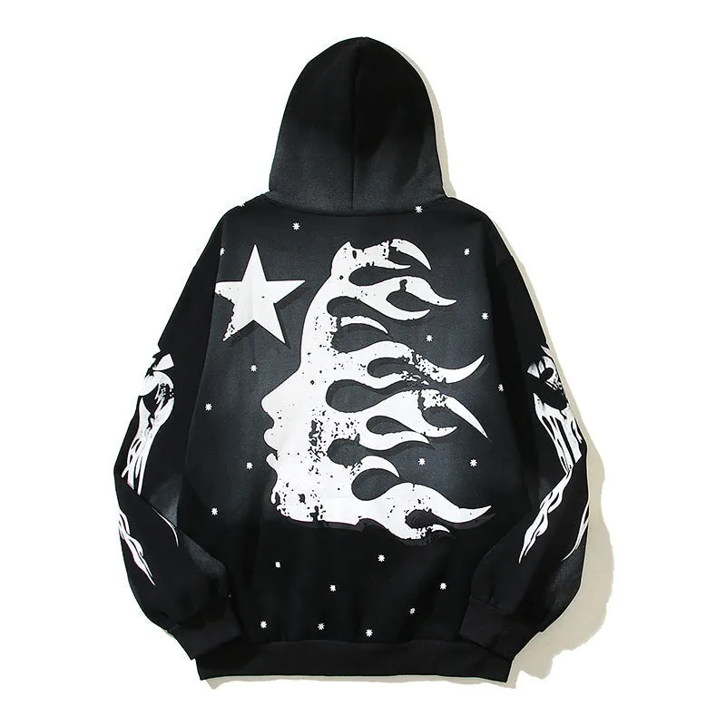 Hellstar Hoodie Retro Distressed Loose Fleece