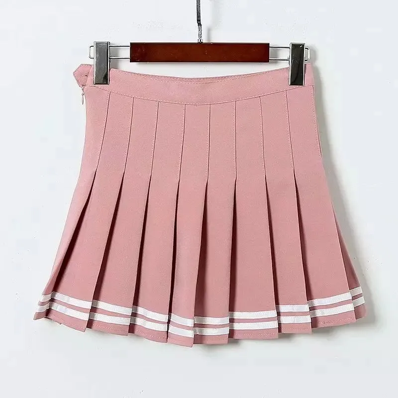 High Waist Pleated Mini Skirt