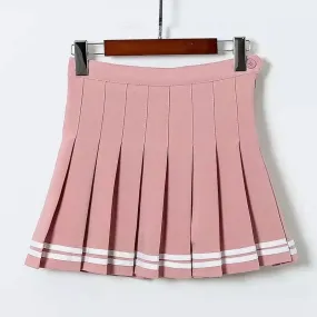 High Waist Pleated Mini Skirt