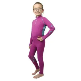 Hy Equestrian DynaMizs Ecliptic Riding Tights Plum / Teal