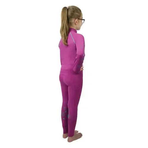 Hy Equestrian DynaMizs Ecliptic Riding Tights Plum / Teal