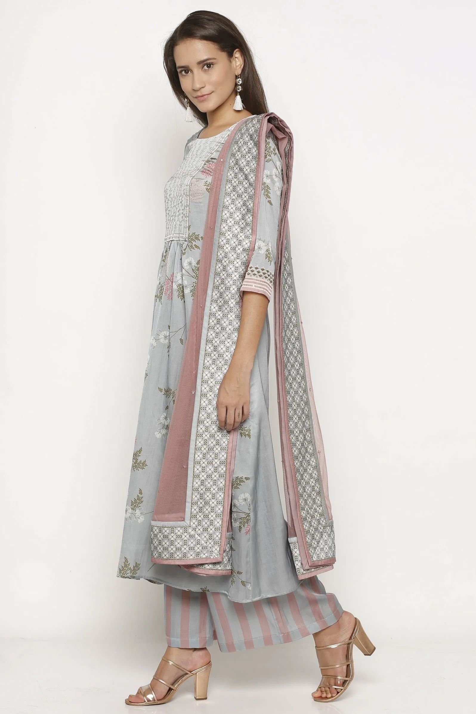 Ice blue Kurta Set
