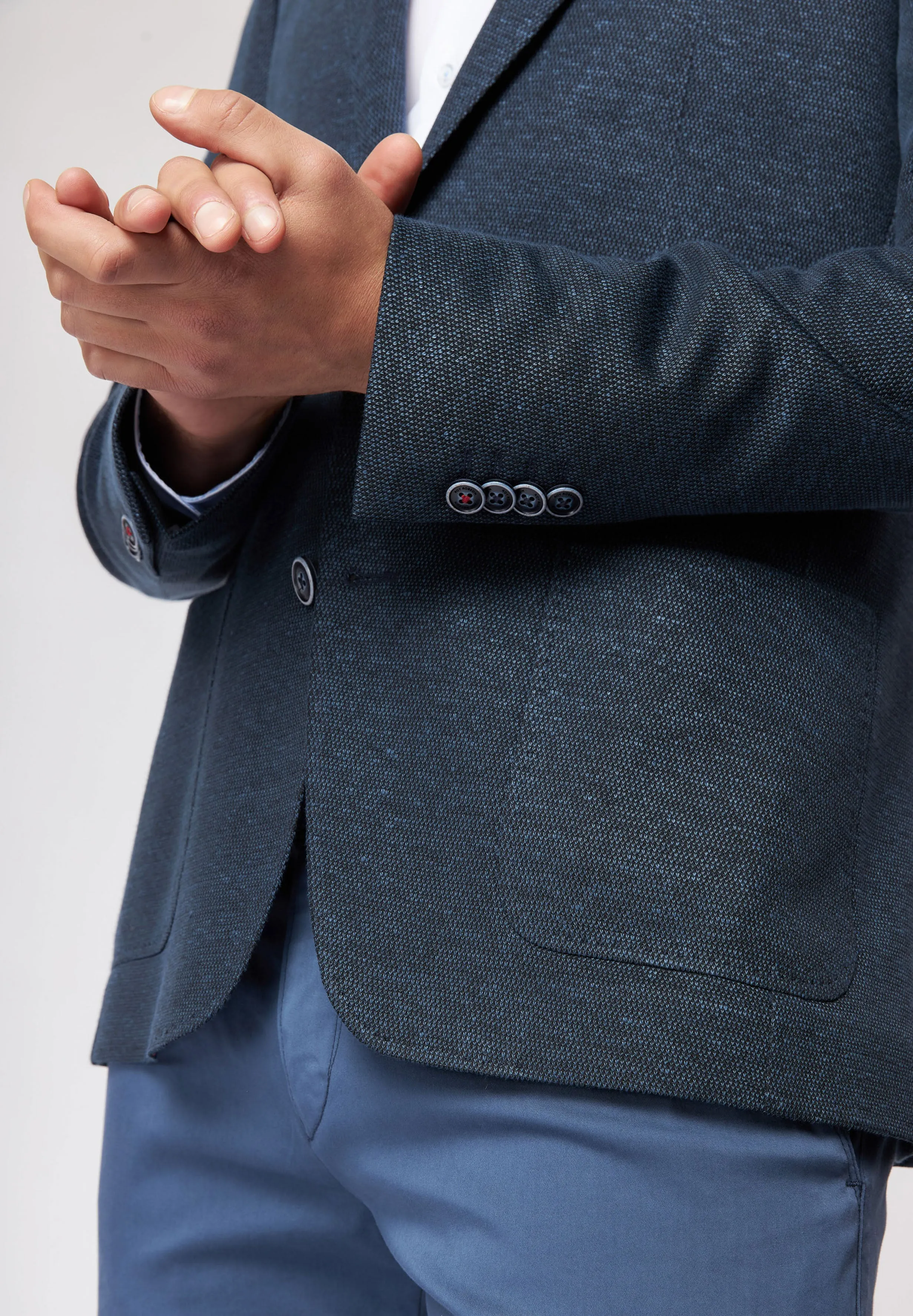 ID70376-Roy Robson Navy Fleck Jacket