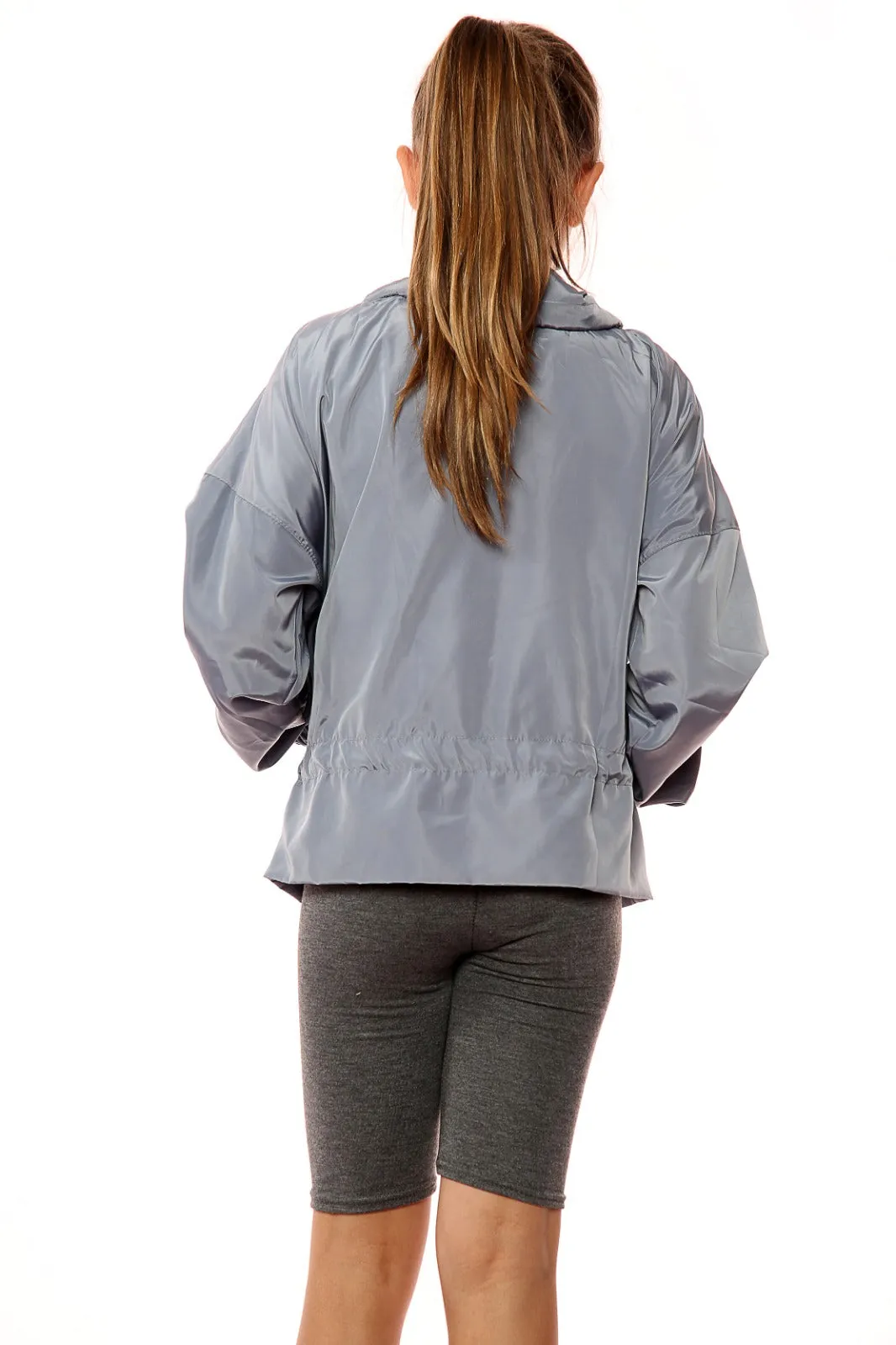 Kids Grey High Neck Hooded Festival Jacket - Parker