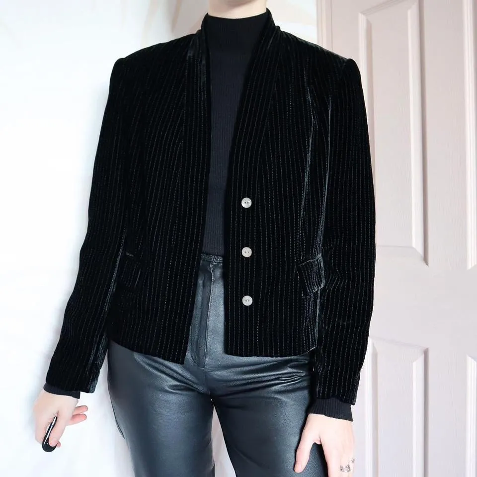 Laura Ashley pinstripe velvet jacket UK M