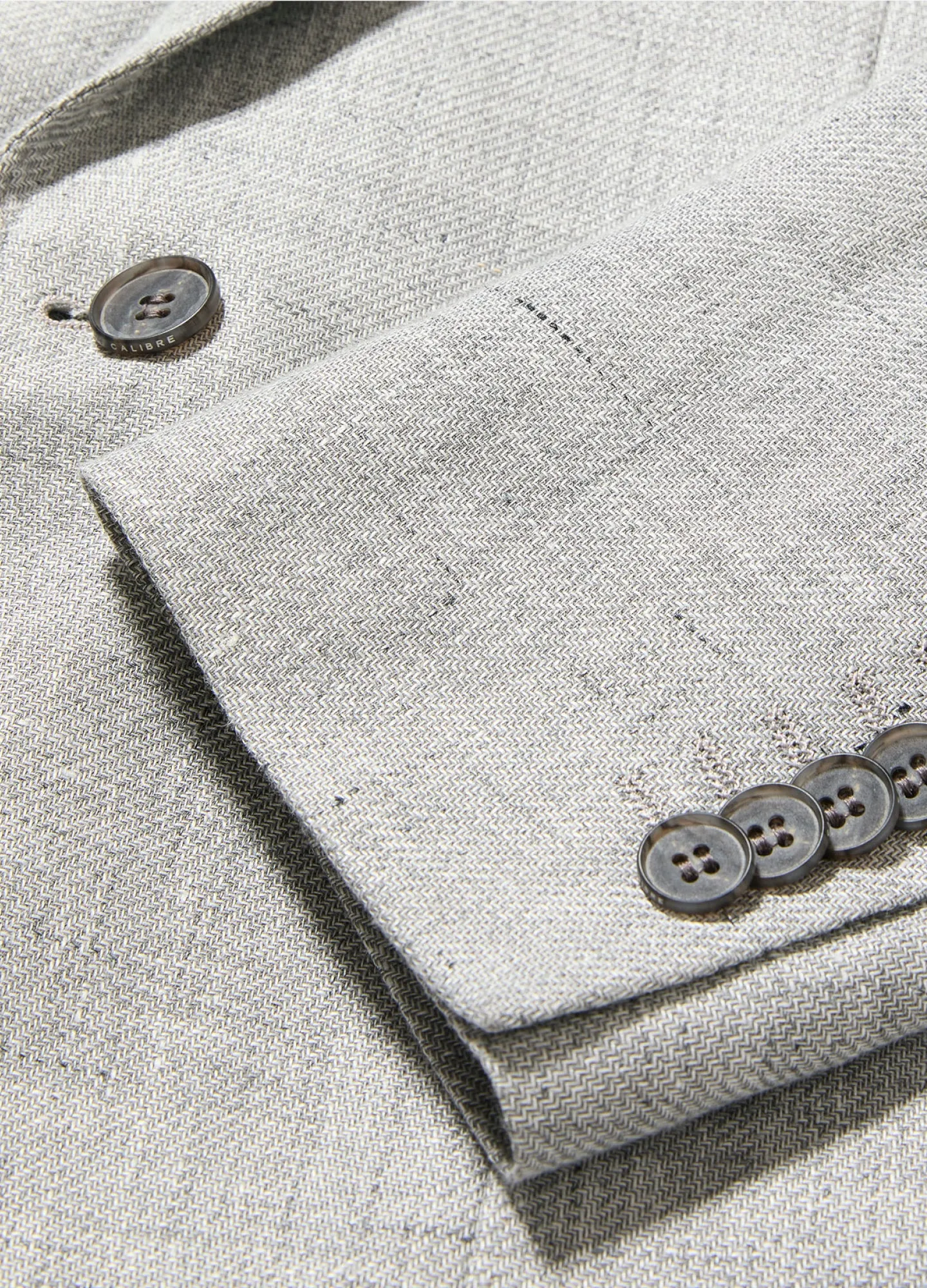 Linen Cotton Textured Twill Blazer Silver