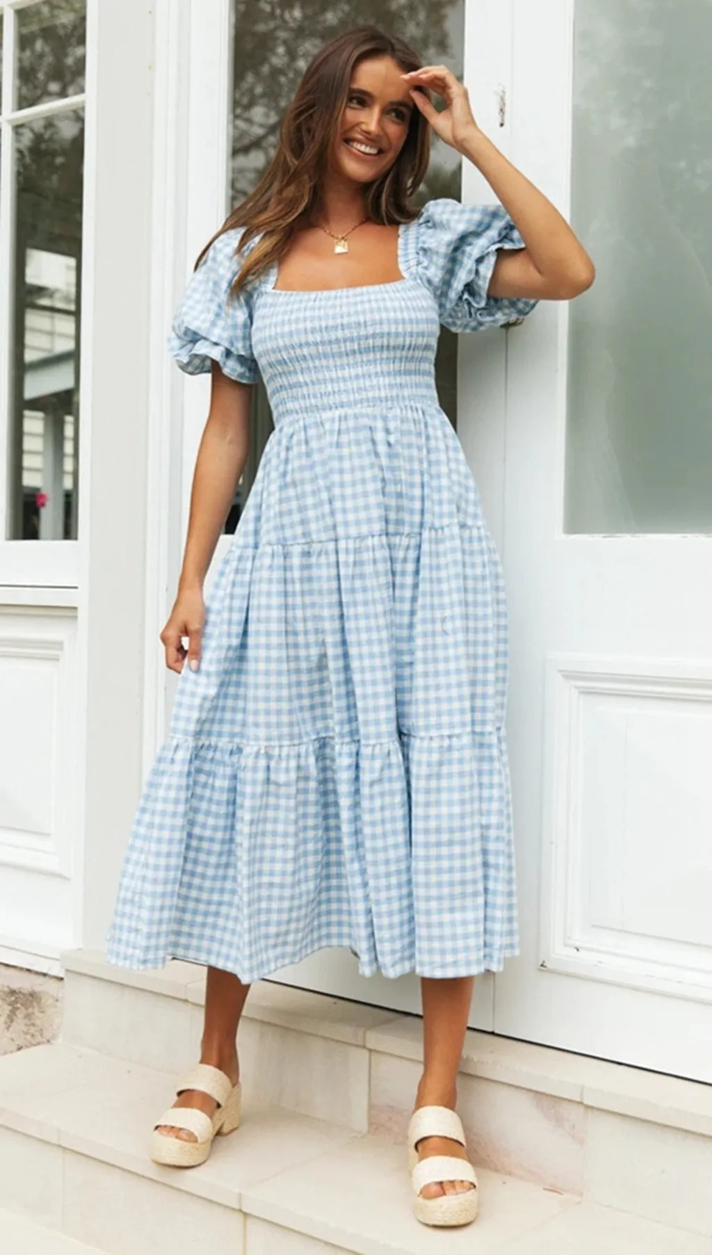Marianne Gingham Midi Dresses - 2 Colors