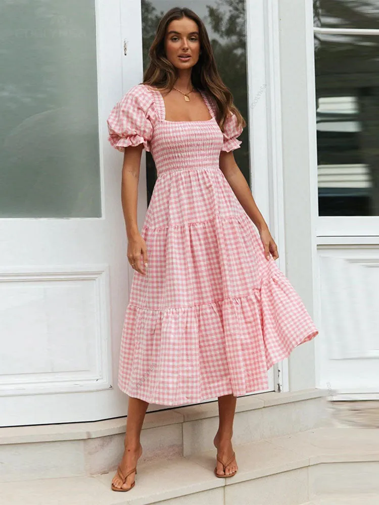 Marianne Gingham Midi Dresses - 2 Colors