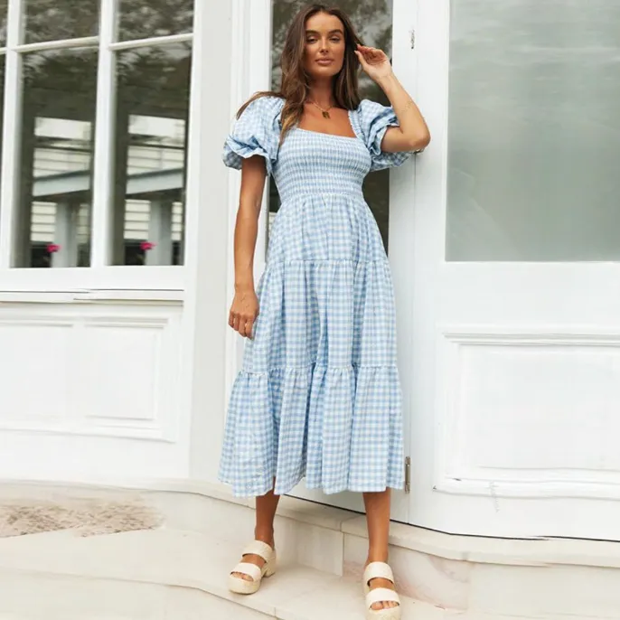Marianne Gingham Midi Dresses - 2 Colors