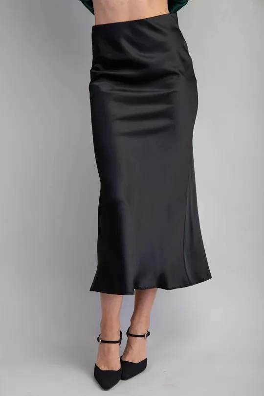 midi satin skirt