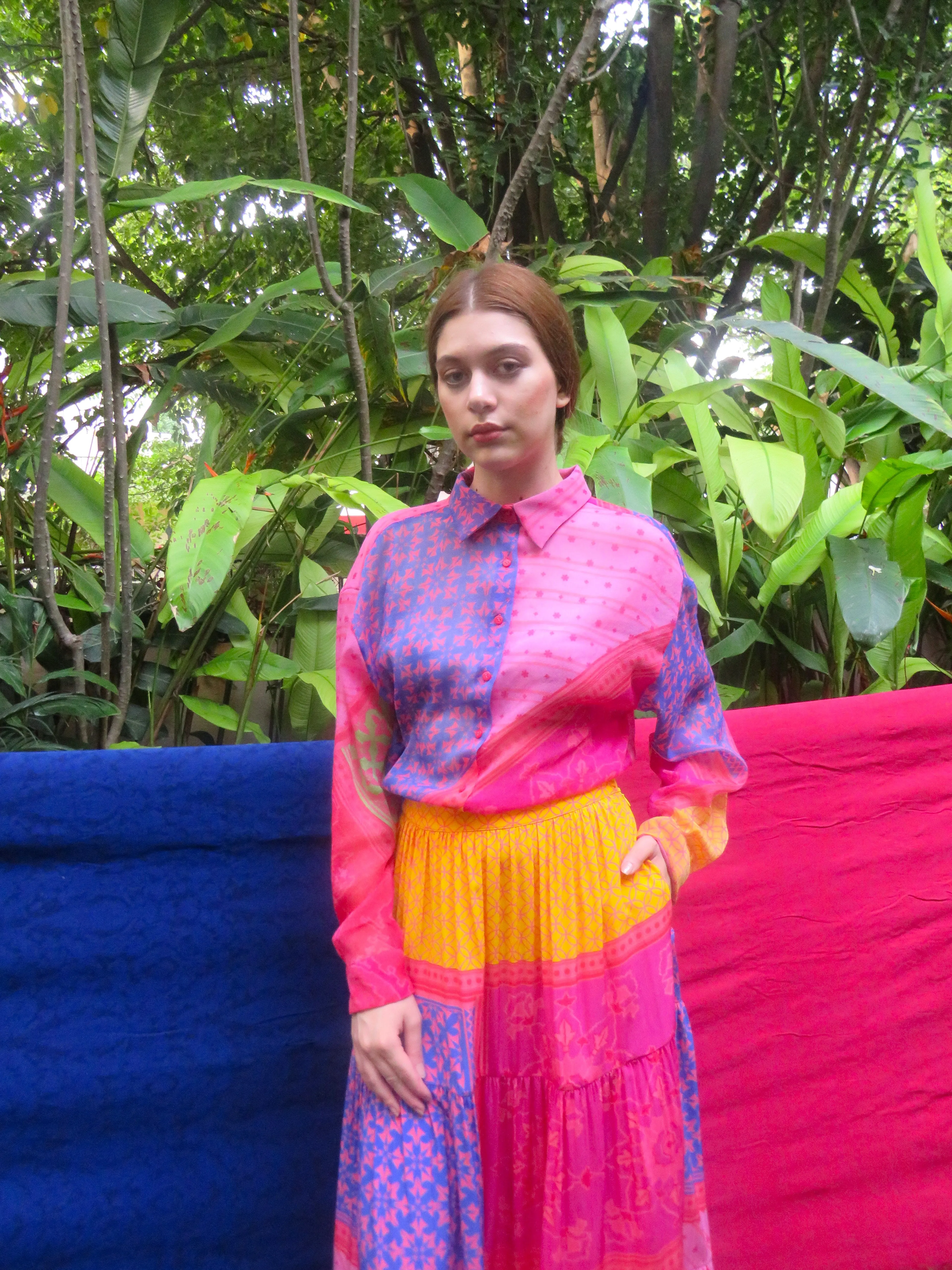 Multi Colored Printed Metallic Shirt