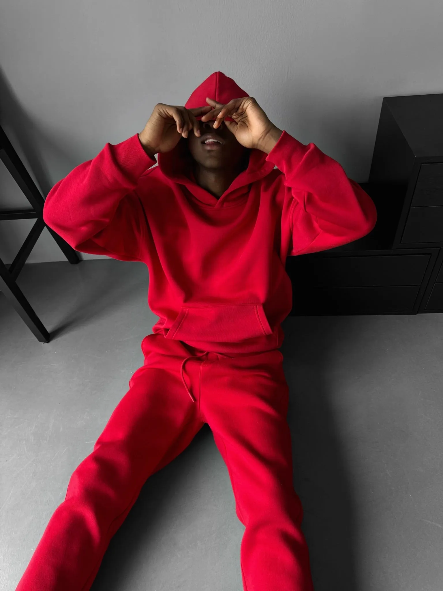 Oversize Basic Hoodie - Salsa