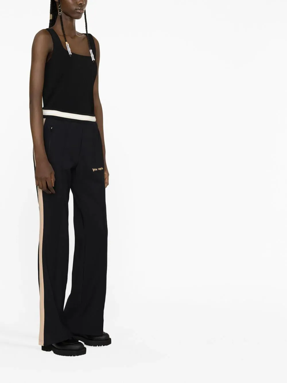 PALM ANGELS WOMEN Ultralight Flare Track Pants Black/Nude
