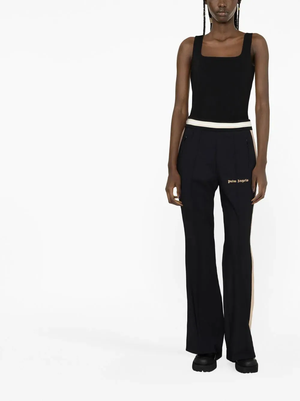PALM ANGELS WOMEN Ultralight Flare Track Pants Black/Nude
