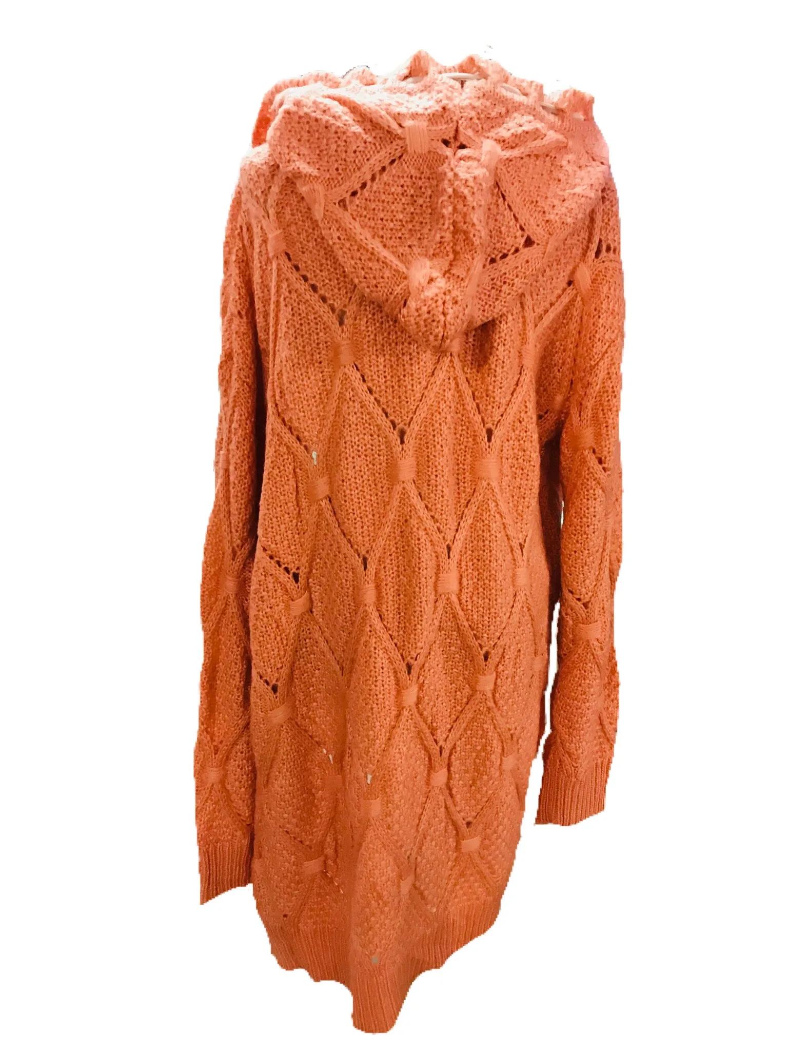 Peachy Pink Collar Stitch Sweater