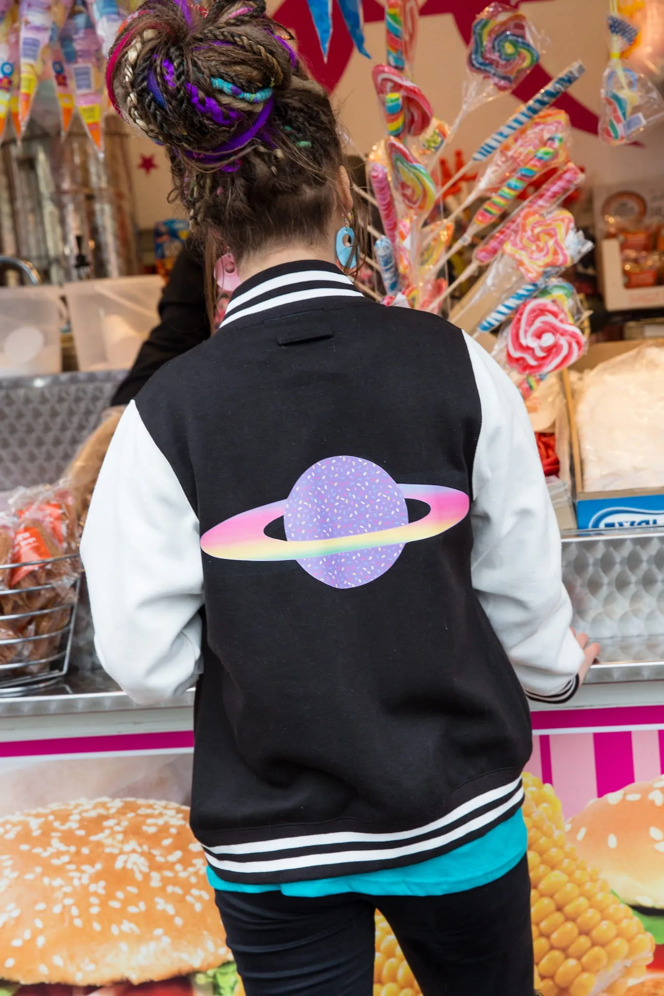 Planet Candy Black & White Varsity Jacket