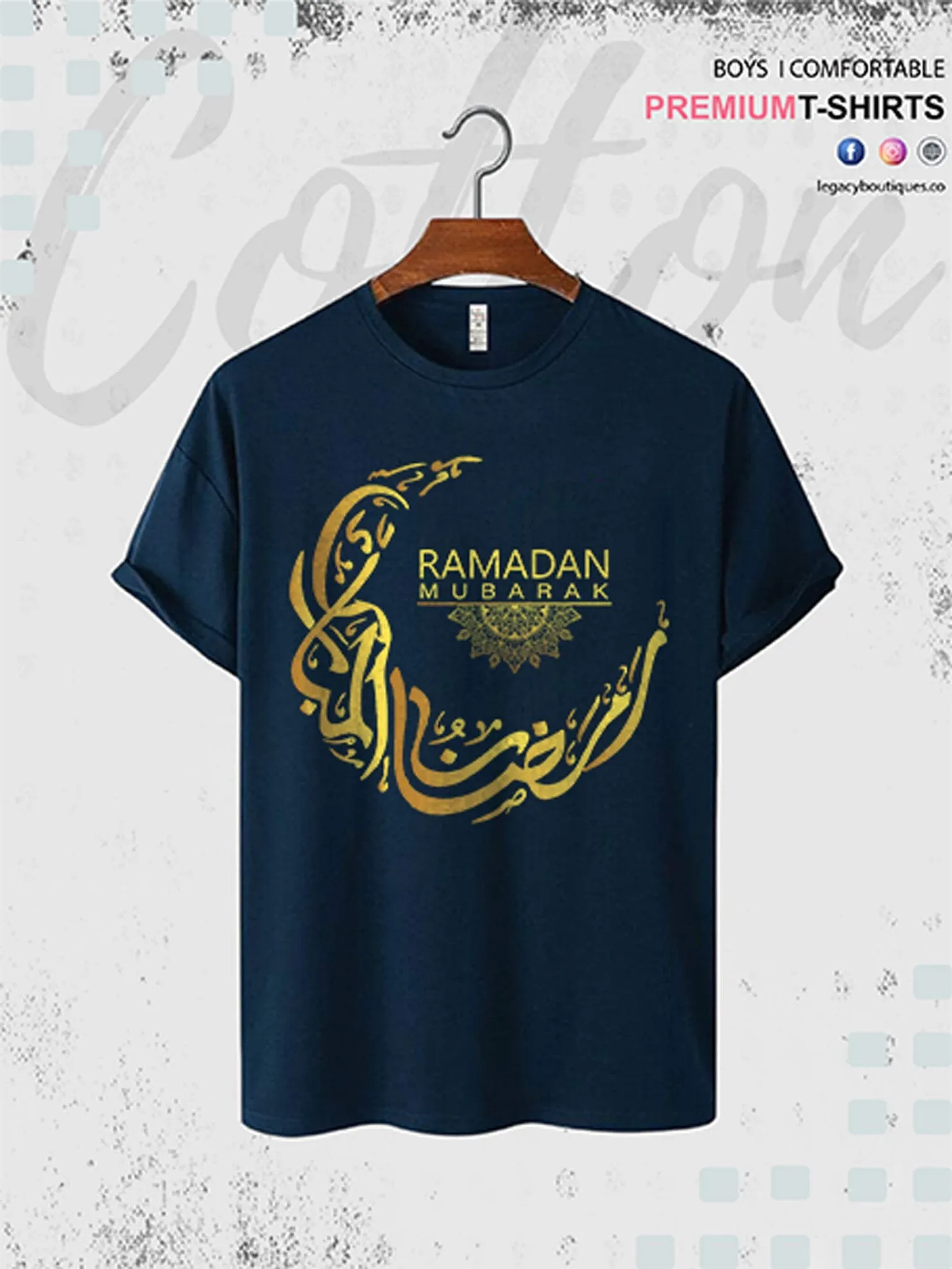 Ramadan Mubarak Islamic Arabic Calligraphy Men's T-shirt