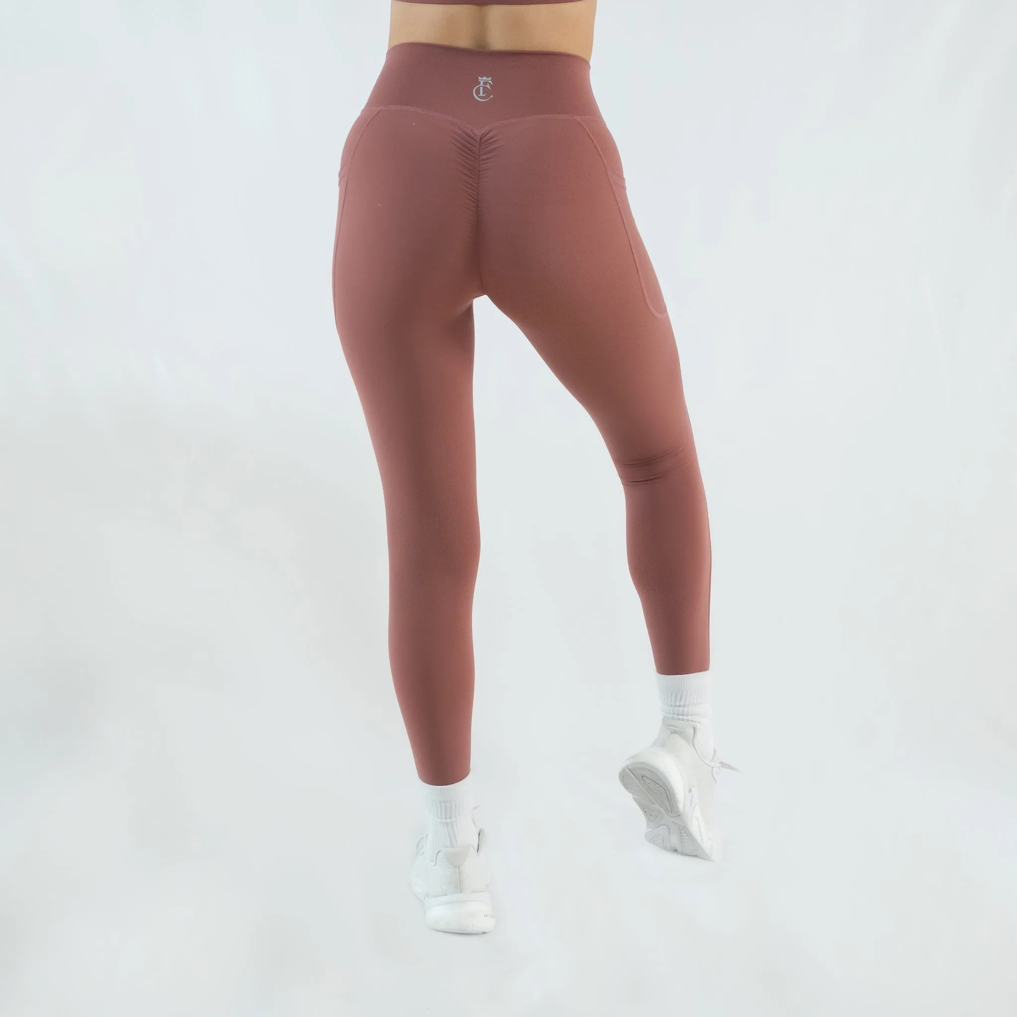 Scrunch Bum Full Length Pocket Tights Rose