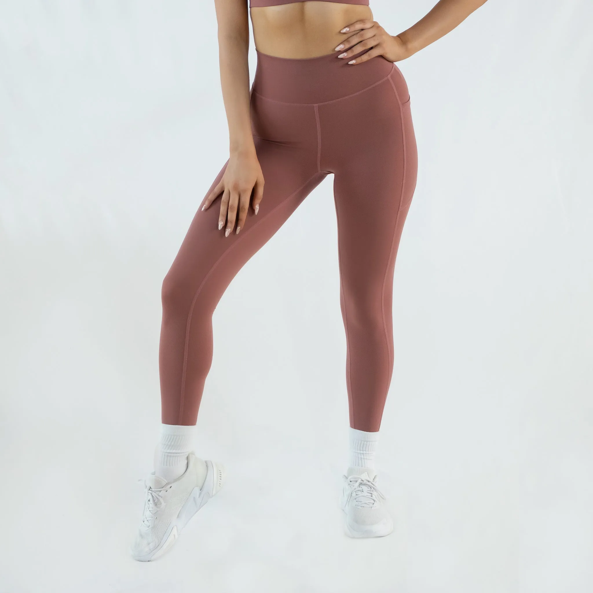Scrunch Bum Full Length Pocket Tights Rose