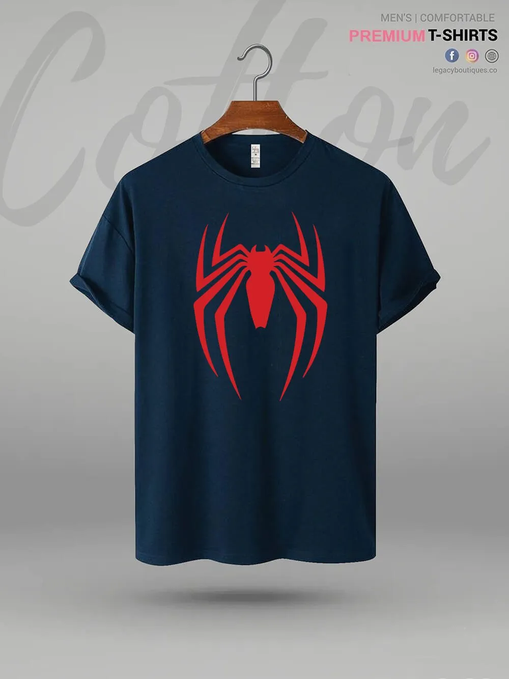 Spider Logo Printed Men's Premium Quality In Cheapest Price T-Shirt
