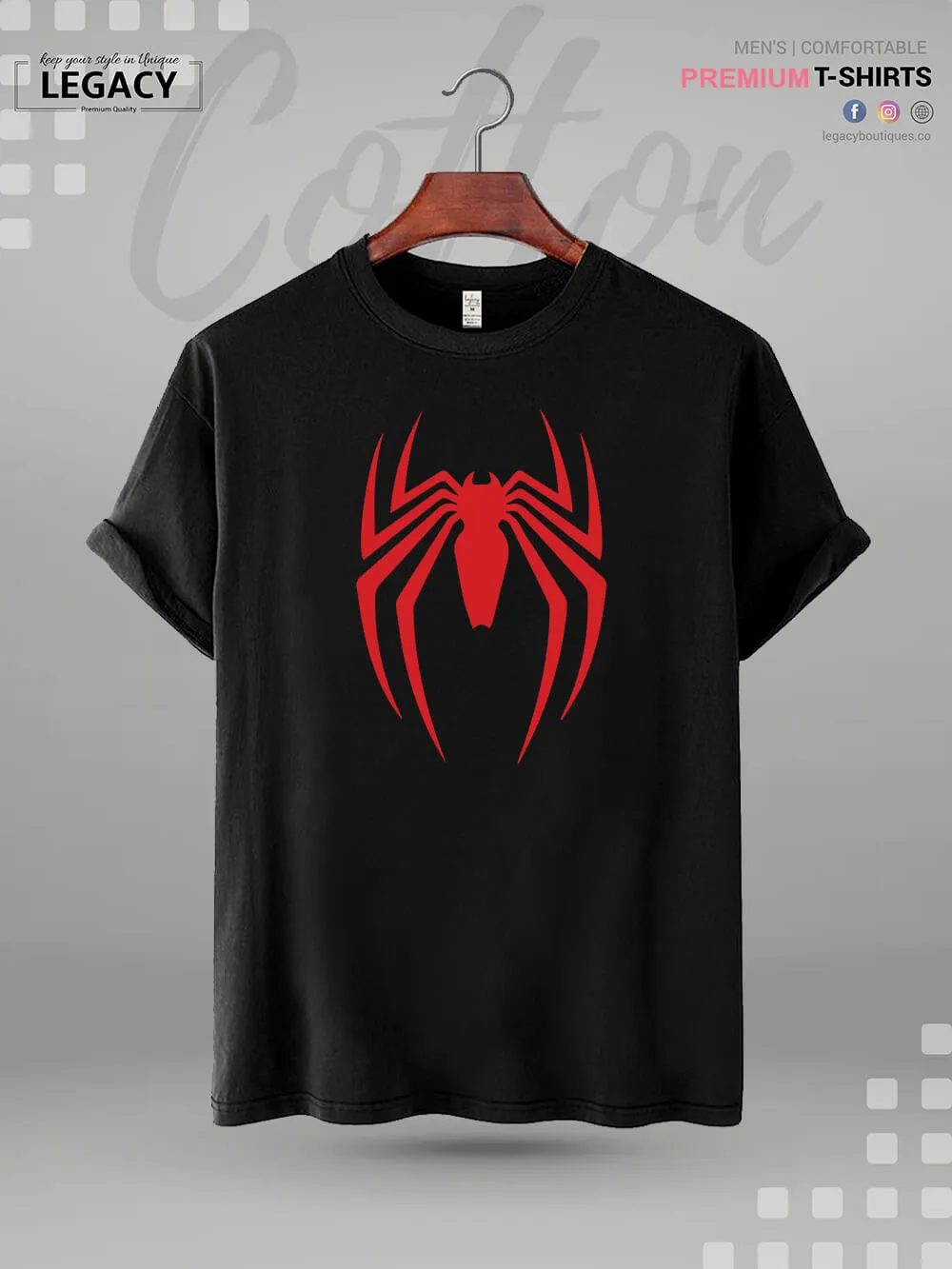 Spider Logo Printed Men's Premium Quality In Cheapest Price T-Shirt