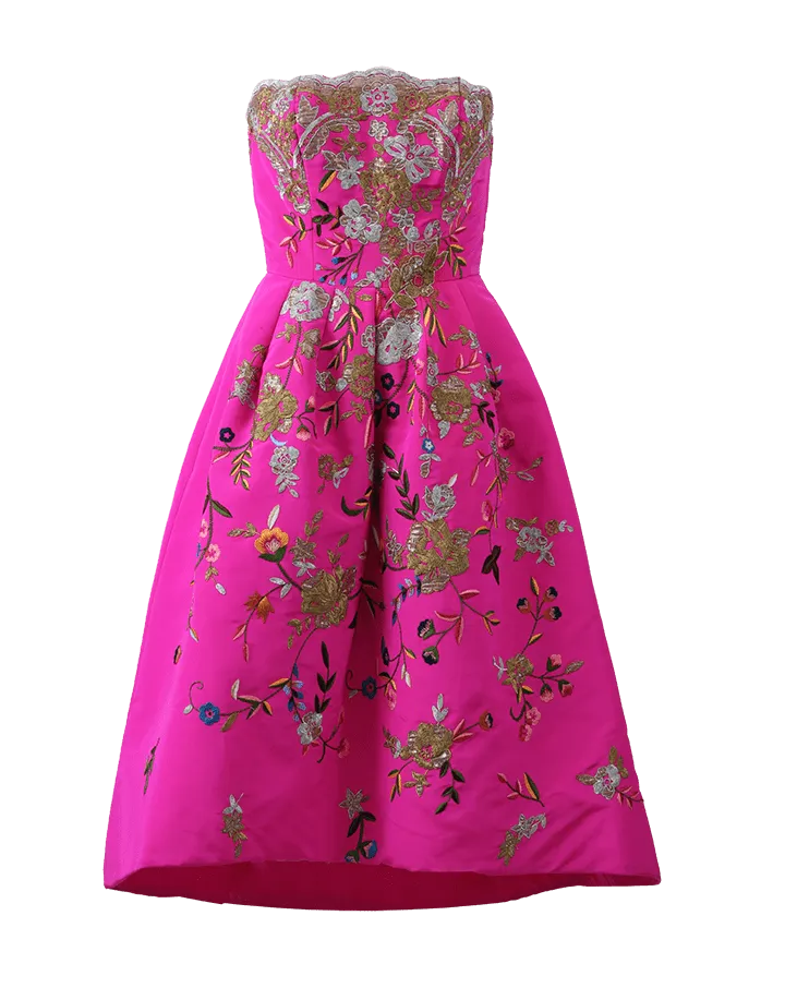 Strapless Embroidered Dress