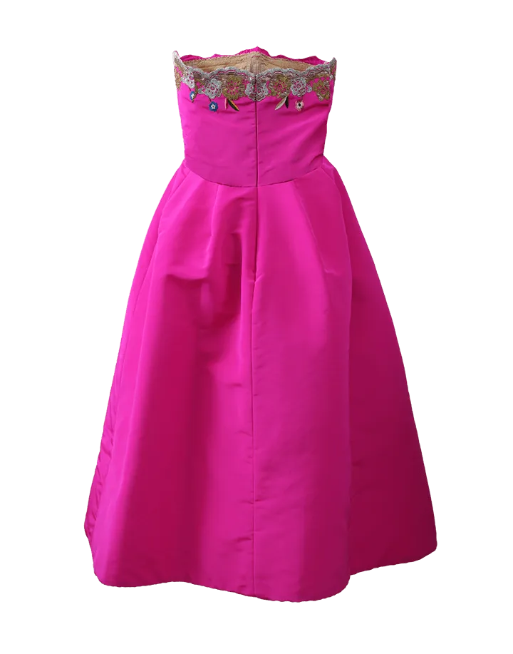 Strapless Embroidered Dress