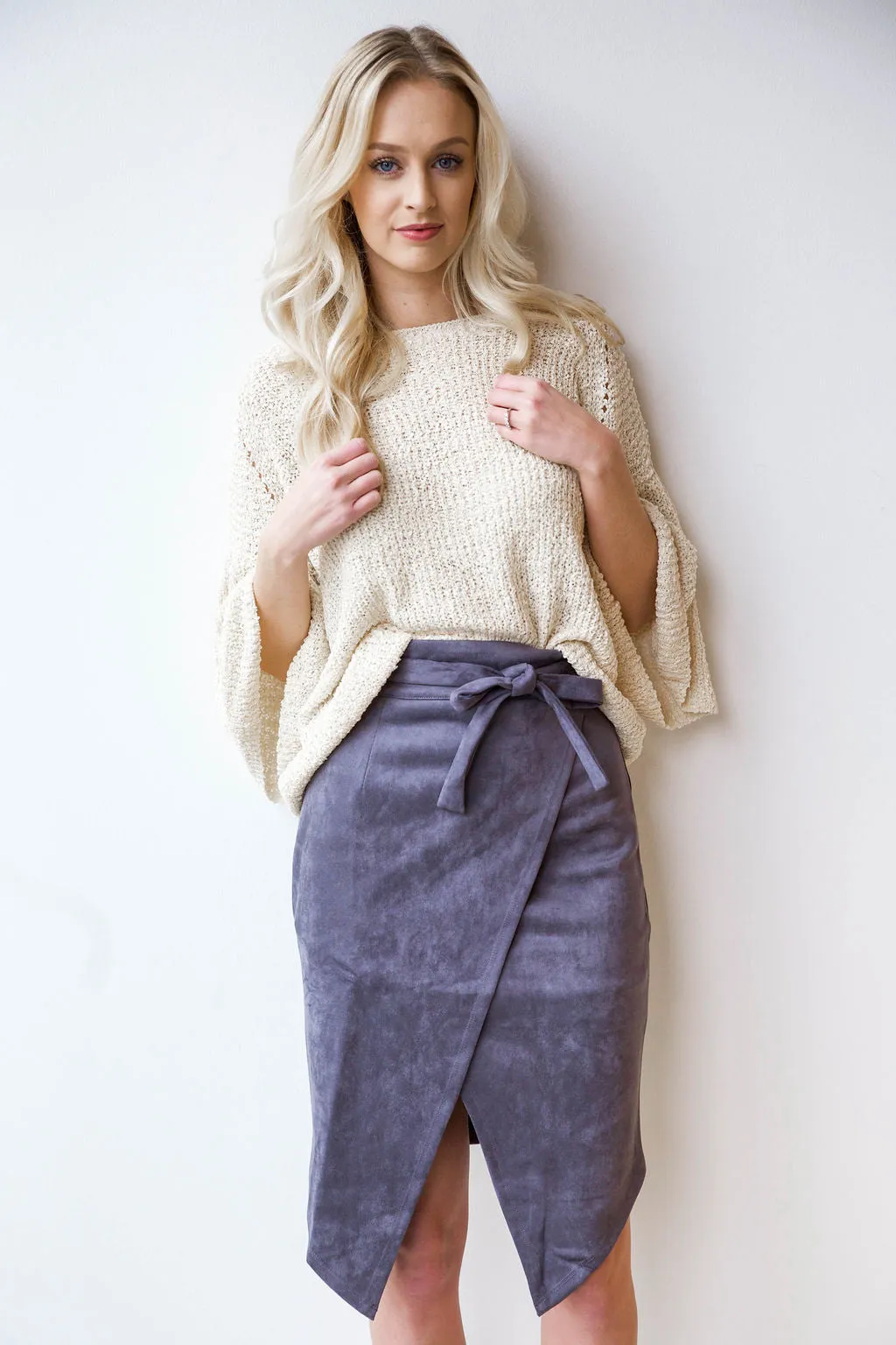 suede midi skirt
