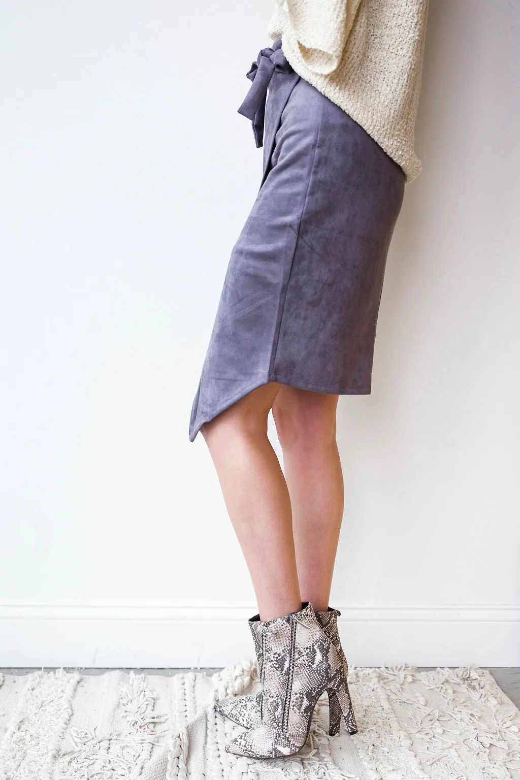 suede midi skirt