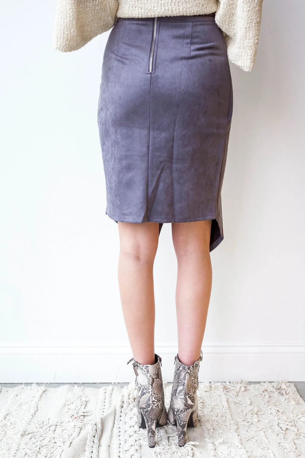 suede midi skirt