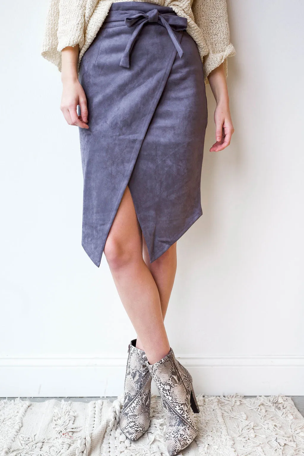 suede midi skirt