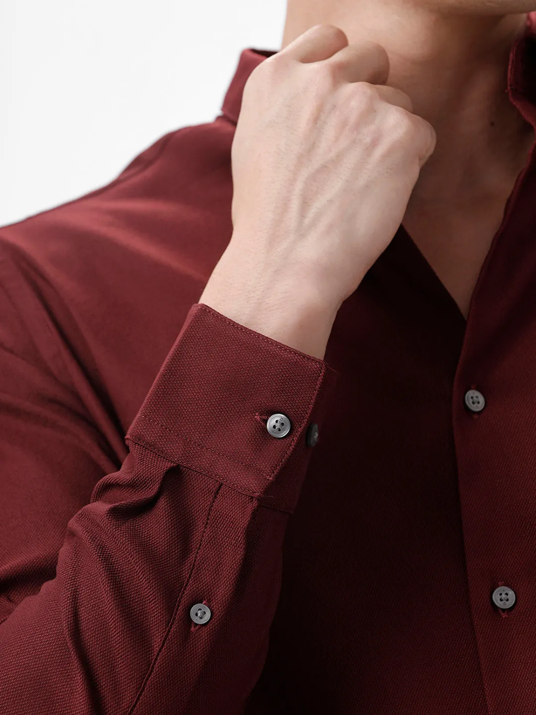 The Collection Think Maroon Slim Fit Shirt