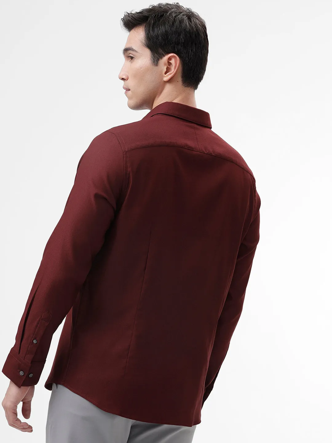 The Collection Think Maroon Slim Fit Shirt