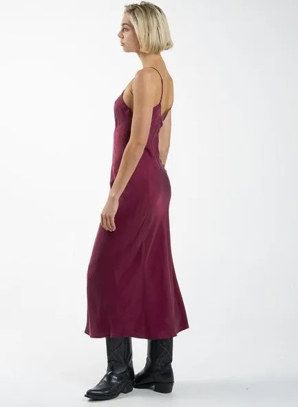 Thrills Chelsea Full Length Slip Dress - Wine