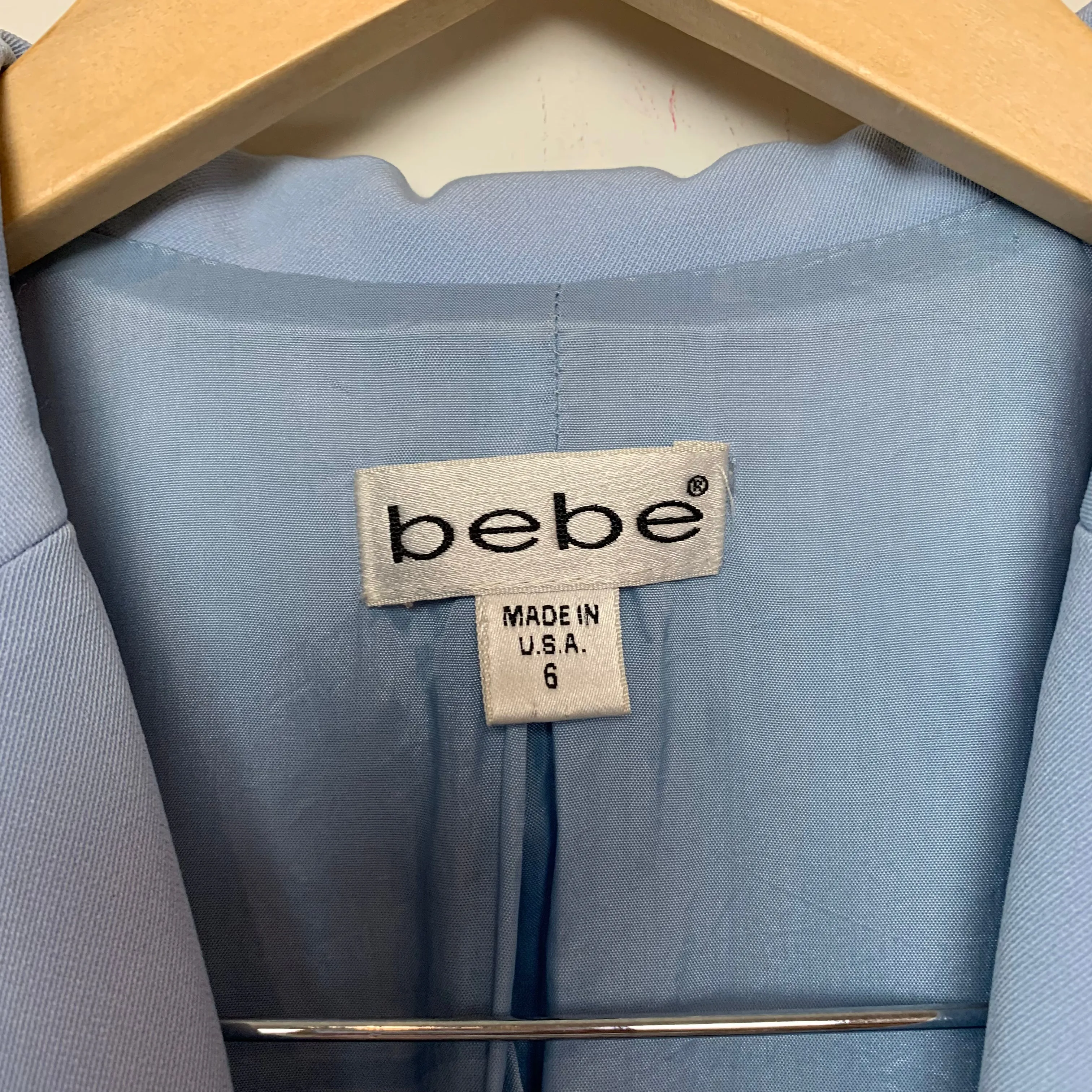 Vintage 90s bebe Blue Skirt Suit 6