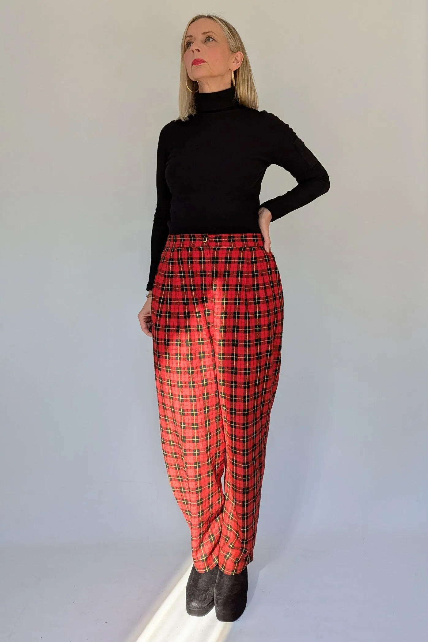 Vintage Tartan Plaid Trousers