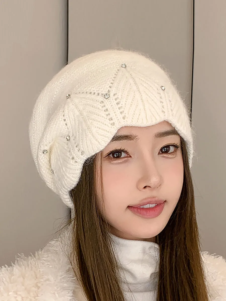 Women Artsy Winter Colorblock Knit Hat