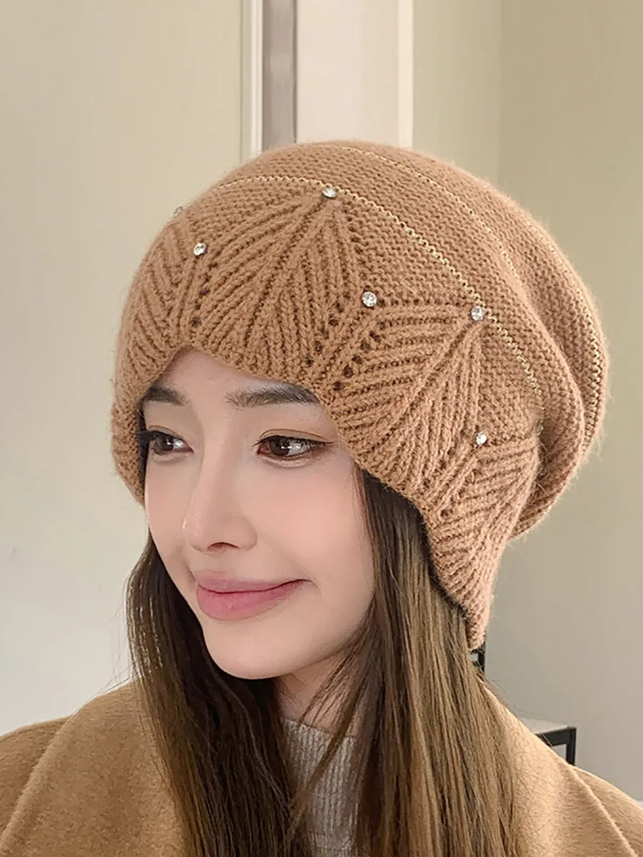 Women Artsy Winter Colorblock Knit Hat