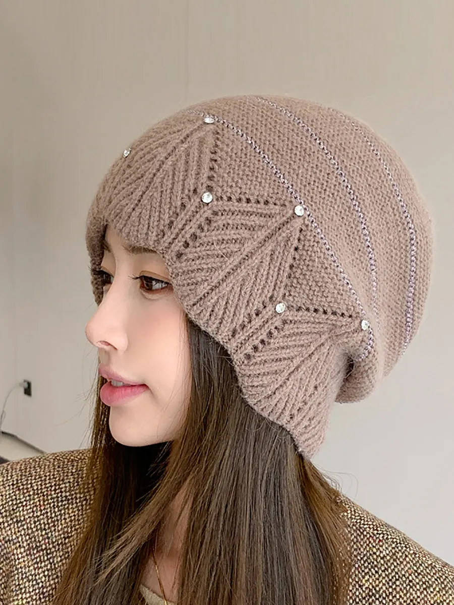 Women Artsy Winter Colorblock Knit Hat