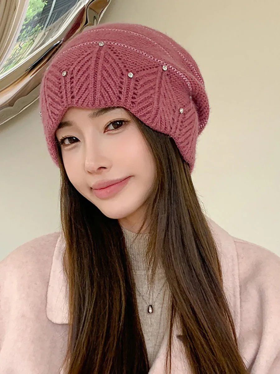 Women Artsy Winter Colorblock Knit Hat