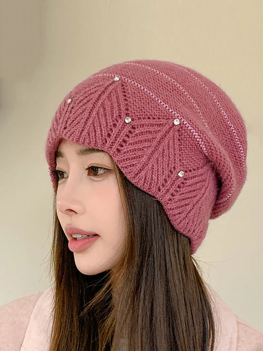 Women Artsy Winter Colorblock Knit Hat